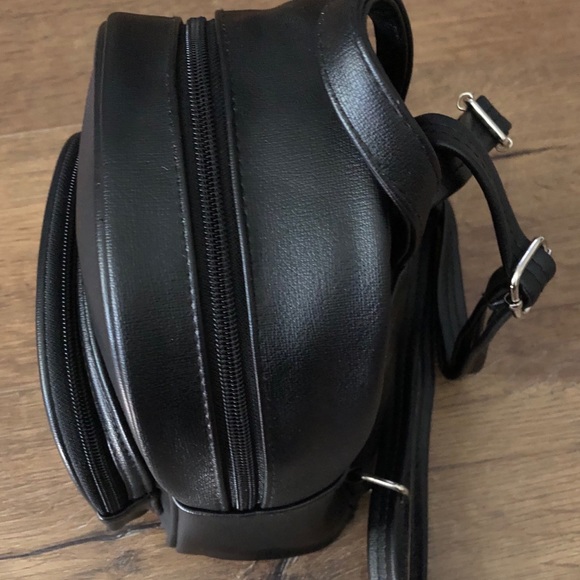 HELLO KITTY-NWT Black Faux Leather Mini Backpack - Picture 7 of 15